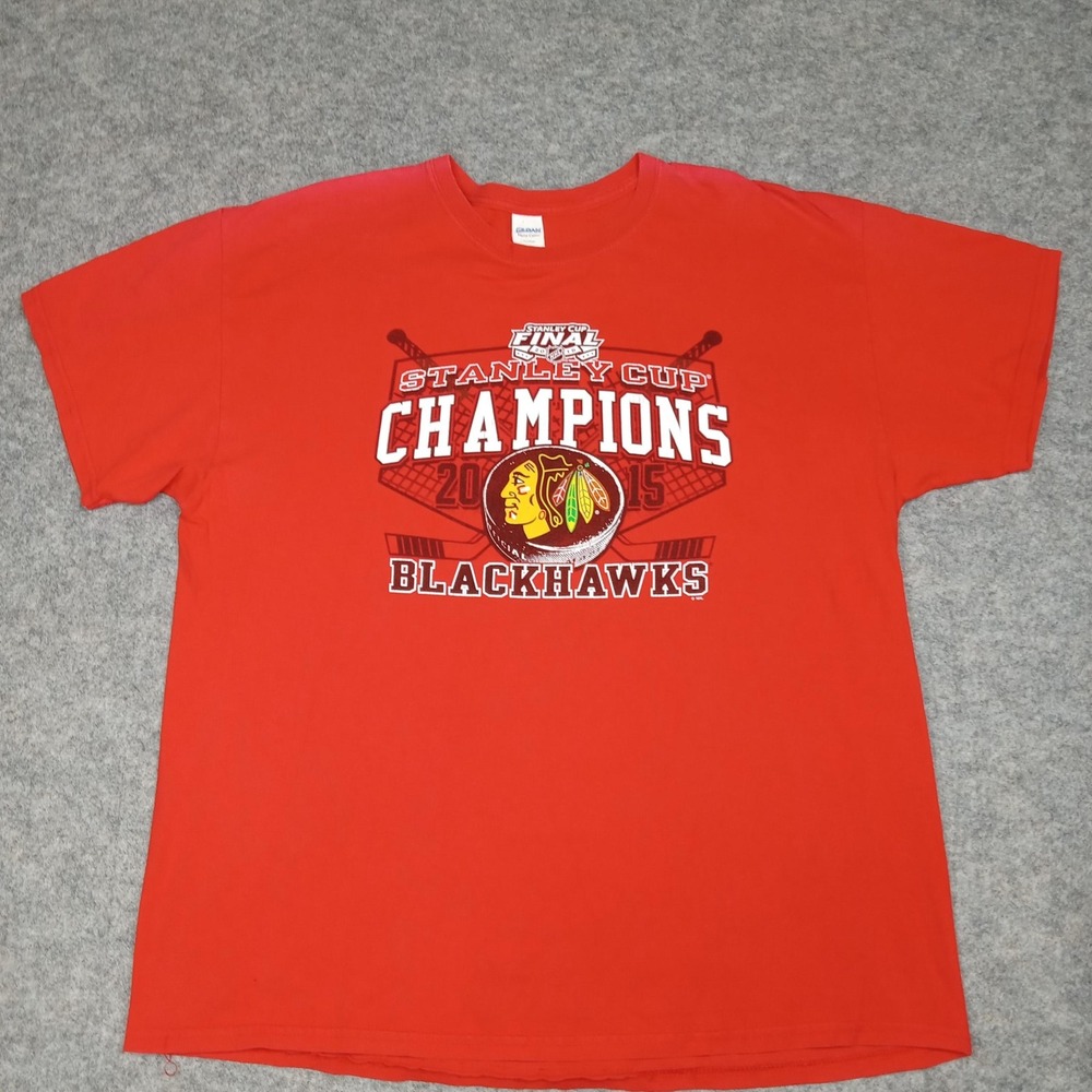 Chicago Blackhawks‎ Shirt Tee Mens XL Red NHL Hockey Stanley Cup Champions 2015